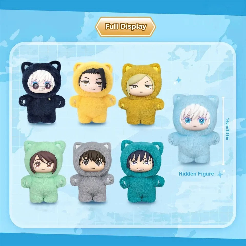 TOP TOY - Jujutsu Kaisen Cat Ear Plush Keychains Blind Box Full Display