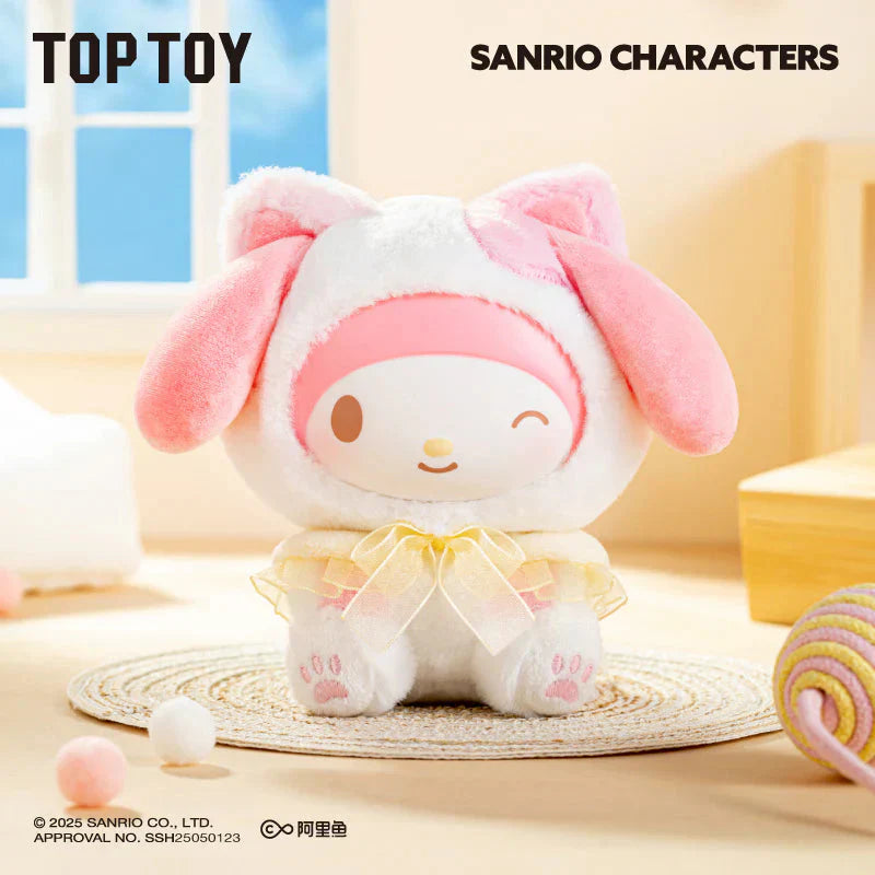 TOP TOY Sanrio Charaters Play with Kittens Series Plush Keychains Gift Blind Box