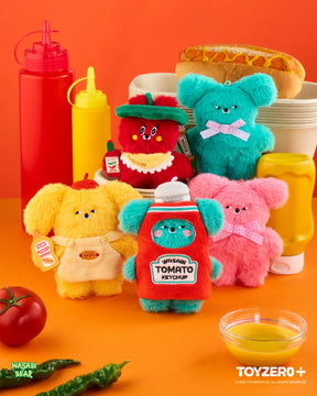 TOYZERO+ Wasabi Bear Flavor Series plush keychain blind box lineup lifestyle image