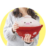 Bowl-Shaped Animal Plush with Keychain