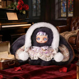 Black and white hooded Sinck Mua Materialism Series plush keychain character